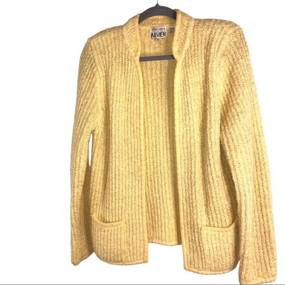 Vintage 1970’s Yellow Open Knit Cardigan Jacket - Picture 3 of 9